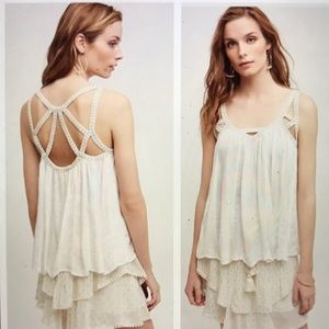 NWOT Anthropologie cutout gauze tank top